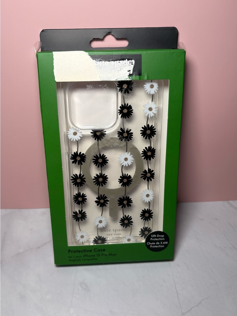🤍 Kate Spade Black & White Floral Protective Case for iPhone 15 Pro Max